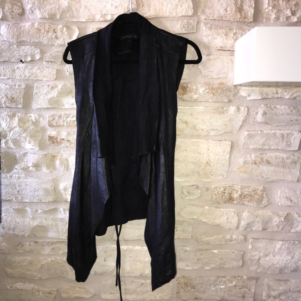 Zara Faux Leather Flowy Vest